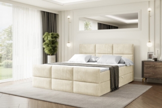ALTDECOR Boxbett OHIO-Z (Multipocket-Matratze H4, H3 Matratze Bonellfederung, Topper, Kopfteil), Doppelbett mit Fußteil