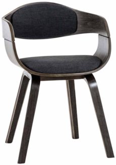 DELUKE® Besucherstuhl LONDON Stoff - 73x49x46cm, Grau/Dunkelgrau Stoff Holz Gestell Konferenzstuhl Wartezimmerstuhl