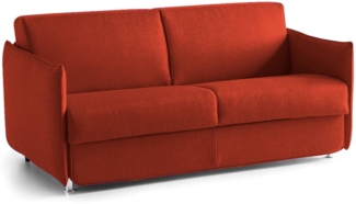 Dmora 2-Sitzer Schlafsofa Verceia, Schlafsofa fürs Wohnzimmer, gepolstert, abnehmbar, 100 % Made in Italy-Qualität, 160x95 h90 cm, Orange