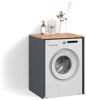 Livinity® Waschmaschinenumbauschrank Paolina, Anthrazit/Goldkraft Eiche, 68 x 88.2 cm