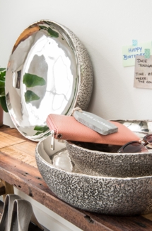 Deko-Tablett 31cm "Lucy" Aluminium antik