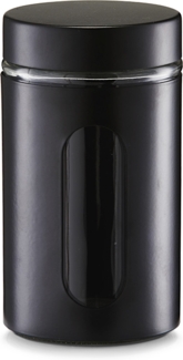 ZELLER 19796 Vorratsglas 900 ml mit Metallmantel SCHWARZ, pulverbeschichtet
