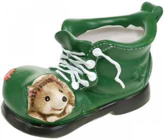 Viana Übertopf Übertopf Deko, grüner Schuh mit Igel, Keramik Blumentopf Pflanzgefäß