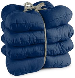 Bertels 4er Pack Stuhlkissen Rib Canvas Marine Blau