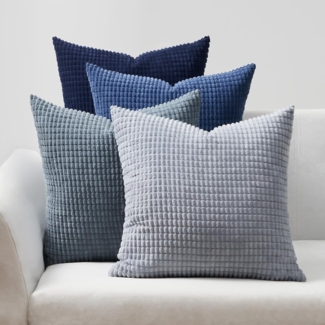 4er Set Kissenbezüge inklusive Füllkissen - Set Sven Kissenbezug ( 40x40 cm - blau )