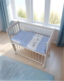 Beistellbett Weiß 40x90 inkl. Matratze & Bettwäsche Set – Viele Farben