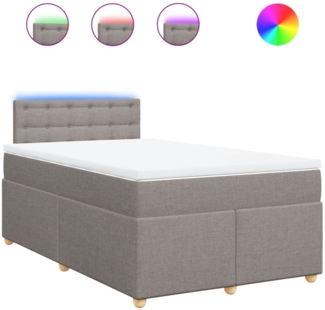 vidaXL Boxspringbett mit Matratze Taupe 120x200 cm Stoff 3288965