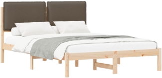 vidaXL Bettgestell mit gepolstertem Kopfteil Taupe 150 x 200 cm 877832