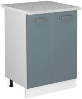 Küchenunterschrank R-Line Blau-Grau 60 cm , AP Marmor Vicco