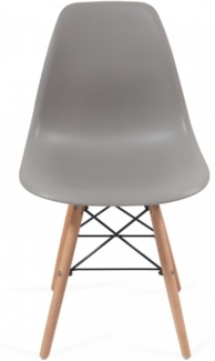 MIADOMODO® 2er-Set Esszimmerstühle, Kunststoff/Metall & Massivholz grau
