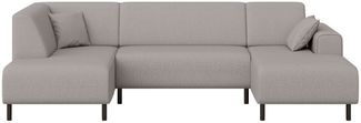 Home affaire Wohnlandschaft ARROS U-Form mit Wellenunterfederung, Maße B/T/H: 300/163/81 cm, incl. Zierkissen, mit Recamiere links/rechts bestellbar, auch in Cord
