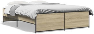 vidaXL Bettgestell Sonoma-Eiche 140x190 cm Holzwerkstoff und Metall 3279898