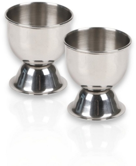 WestCraft Eierbecher Edelstahl Eierbecher Edel & praktisch, perfekt für Frühstück & Camping, (2-tlg), Robust & schlicht – perfekte Eierbecher für Zuhause, Camping & Gastro