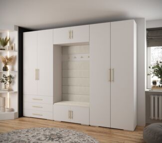 ABIKS MÖBEL Kompaktgarderobe INOVA 3 SATZ 14 Möbelset, Garderobe mit Kleiderstange und Regalen