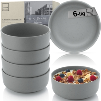 SÄNGER Steingut Schalen Leeds Shadow 6 teilig