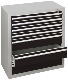 Schulte Schubladenblock 36317 110cm 4+3 Schübe lichtgrau/schwarz