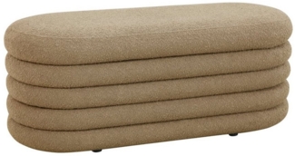 SVITA BLOSSOM XL Hocker mit Stauraum Sitzhocker Ottomane Boucle-Bezug Hellbraun