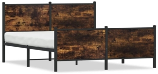 vidaXL Metallbett ohne Matratze Räuchereiche 160x200 cm 3301354
