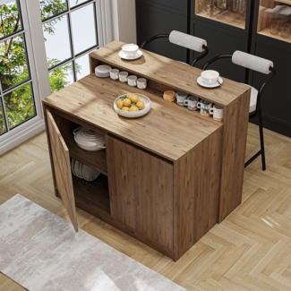 Roomart Kücheninsel CORTADO 120×100×80 cm – Bartisch & Küchentisch • Eiche