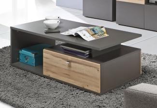 Couchtisch Tisch Wohnzimmertisch 120x59cm wolfram grau planked eiche