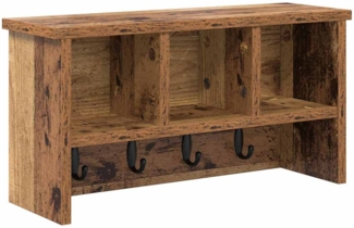 vidaXL Wandmontierter Kleiderständer mit Regal Altholz 50 x 16 x 26 cm 874313