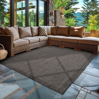 Carpettex Outdoorteppich Unicolor, Rechteck, Höhe: 3 mm, Teppich Wetterfest Waschbar Balkon, Garten, Terrasse und Küchenteppich