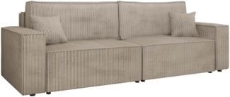 Schlafsofa Kobaro Cord mit 2 Bettkästen und Schlaffunktion (Farbe: Poso 02)