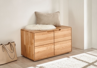 Garderobenbank 80x47 cm "Kent" Wildeiche massiv