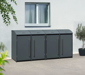 Westmann Metall Mülltonnenbox Moderna 4 | 4x240 L | Anthrazit | 83x278x135 cm