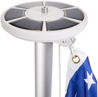 BRUBAKER LED Solarleuchte Fahnenmast Solar Licht - Fahnenmastlicht - Fahnenstangen Beleuchtung, LED fest integriert, Tageslichtweiß, Solar-Energie Lampe für Camping und Garten