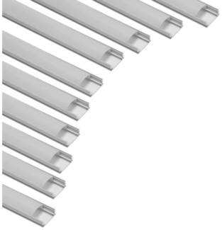 Clanmacy LED-Stripe-Profil 10x 1m LED Aluminium Profil LED Strip Schiene
