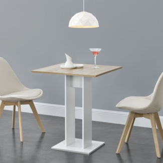Küchentisch Lindesnes 65x65x78 cm Eiche/weiß [en. casa]
