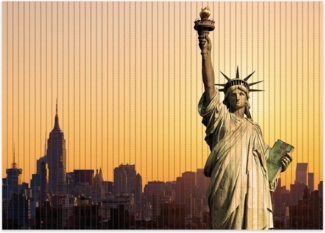 Wallario Schaum-Badematte Freiheitsstatue New York, Höhe 5.5 mm, rutschhemmend, geeignet für Fußbodenheizungen, Polymer-Schaum, rechteckig