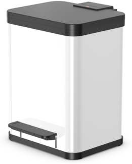 Hailo 'Öko Plus M' Treteimer, Stahlblech, Weiß, 18 (2x9) Liter