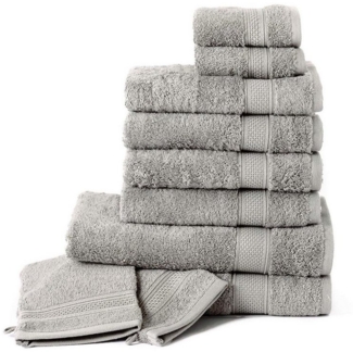 Komfortec Duschtücher Set aus %100 Baumwolle 470 g/m², Saugfähig, Schnelltrocknend, Frottee (10-St), 4x Handtuch, 2x Badetuch, 2x Gästehandtücher und 2x Waschlappen