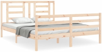 vidaXL Massivholzbett mit Kopfteil 160x200 cm 3194711