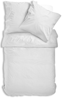 One Home Bettwäsche Uni Einfarbig, Mikrofaser, 2 teilig, mit Reißverschluss