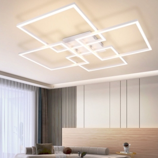 ZMH LED Deckenleuchte Wohnzimmer 4 Rahmen Deckenlampe Modern 32W 3000K Schlafzimmer, Augenschutz, Einfache Installtion, Einstellbare Helligkeit, LED fest integriert