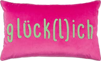 pad Kissenhülle Letters Glücklich Hot Pink (35x60cm) 11588-M45-3560