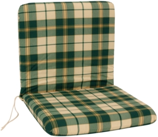 Auflage BOSTON für Sessel, grün/beige kariert