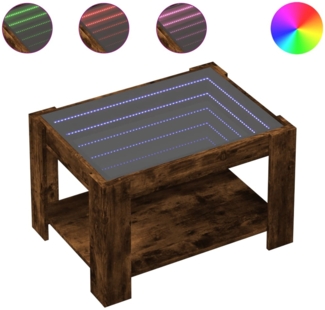 vidaXL LED-Couchtisch Räuchereiche 73x53x45 cm Holzwerkstoff 847550