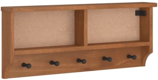 vidaXL Wandgarderobe SANDNES 87x12x35 cm Massivholz Kiefer 4010469