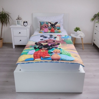 Bing Bettwäsche - Set für Kinderbett 100x135 cm + 40x60 cm aus 100% Baumwolle, mit Reißverschluss