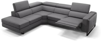 Sofanella Ecksofa MANZANO Funktionscouch Ledersofa Eckgarnitur in Grau