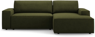 Micadoni Schlafsofa Jodie 3-Sitzer Boucle Dunkel-Olivgrün Rechts