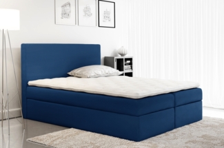99rooms Mattia Boxspringbett Velours MONOLITH Blau 200x200 cm