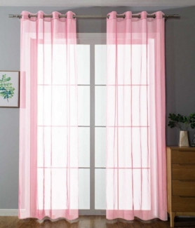 Gardinenbox Gardine, Ösen (2 St), transparent, Voile, Ösenvorhänge Voile »Uni« Bleibandabschluß 20332-cn2