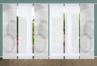 HOME in green Schiebegardine AFONSO, Paneelwagen (6 St), halbtransparent, SET DIGITALDRUCK,BAMBUSOPTIK RECYCELT