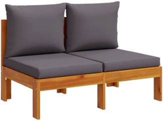 vidaXL Gartensofa ohne Armlehnen mit Kissen 2-Sitzer Massivholz Akazie 367631