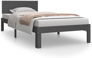 Einzelbetten, Betten für Erwachsene, Massivholzbett Grau Kiefer 90x200 cm de635